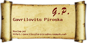 Gavrilovits Piroska névjegykártya